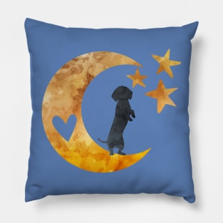 Dachshund Art Silhouette Pillow