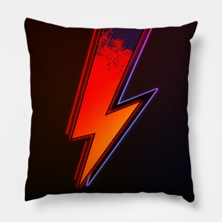 Volcanic Bolt - Neon 80's Pop Retro Graphic + Background Pillow