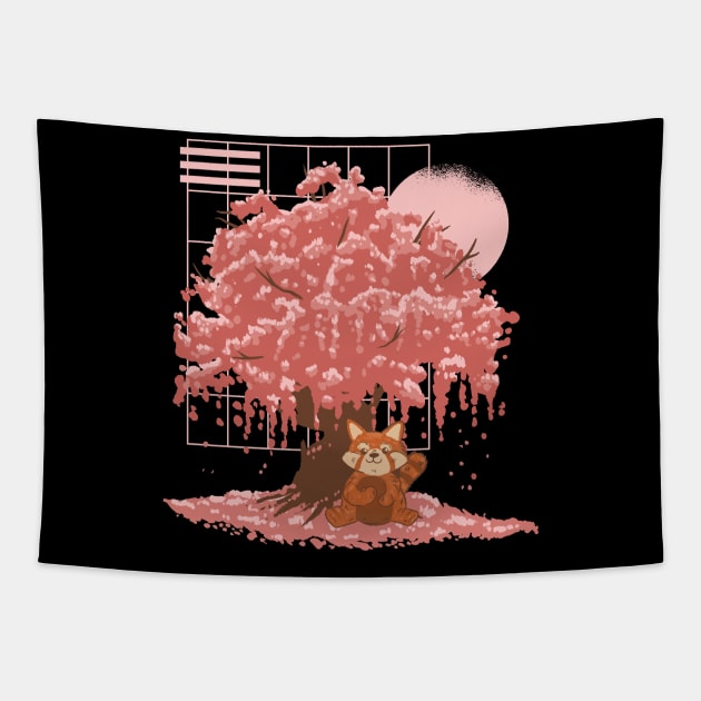 Red Panda Under a Cherry Tree Tapestry by LAPublicTees