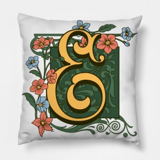 Art Nouveau Letter E, Ornamental Letter E, Art Deco Pillow