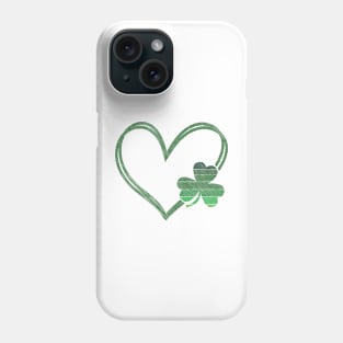 Green Heart Clover, St. Patrick's Day, Casual, Nature Inspired , Love, Spring Phone Case