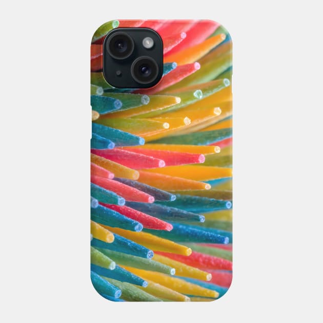 Rainbow Multicolored Toothpicks Macro Photograph Phone Case by love-fi