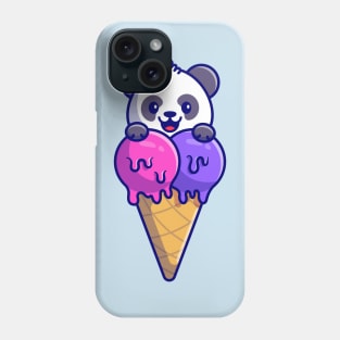 Cute Panda With Ice Cream Cone Cartoon Phone Case