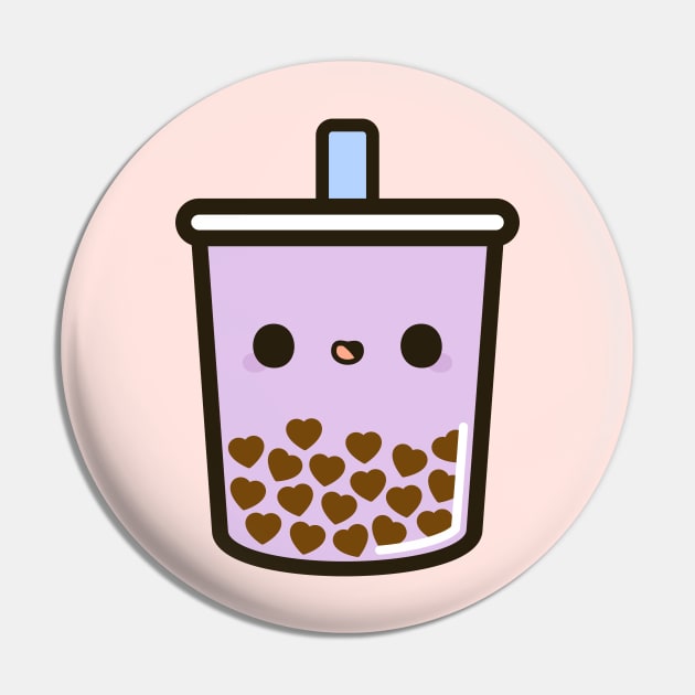 Cute Love Heart Bubble Tea Pin by peppermintpopuk