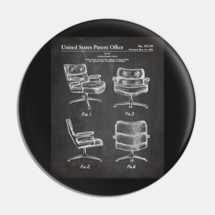 Chair Patent - Office Décor Modernist Design Art - Black Chalkboard Pin