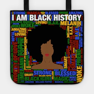 I Am Black History Afro Black Woman Tote