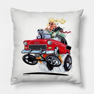 High FIVE'n Red -n- Black 1955 chevy Pillow