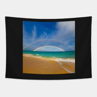 Double Rainbow Baldwin Beach Tapestry