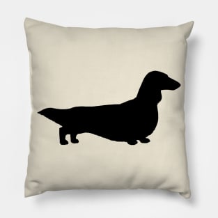 Long Haired Dachshund | Wiener Dog Silhouette Pillow