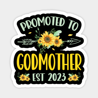 Promoted To Godmother Est 2023 Sunflower Magnet