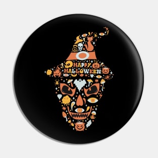 Happy halloween doodle kids Pin