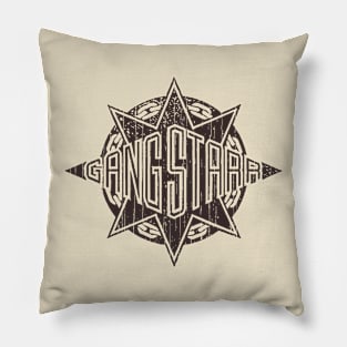 Retro Gangstarr - Brown Pencil Pillow