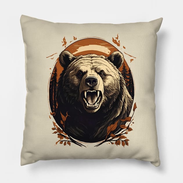 Bear's Roar Pillow by VivaLaRetro