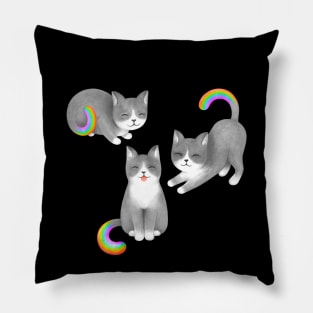 Happy Rainbow Cats Pillow