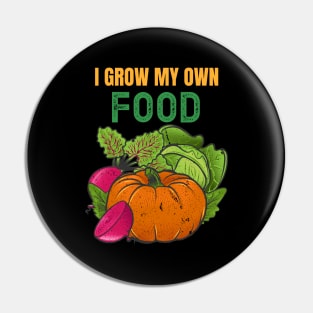 Grow Your Own Food Vintage Look Pin