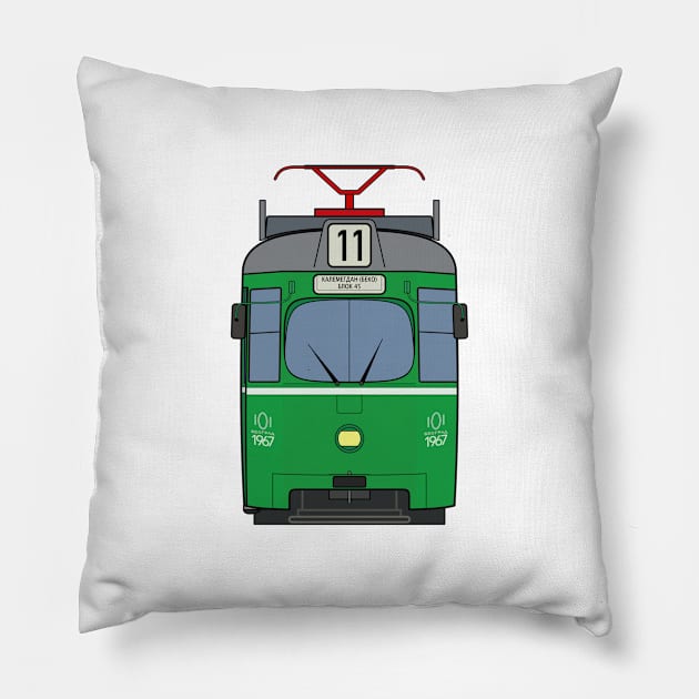 Beograd/Basel Tram Pillow by charlie-care