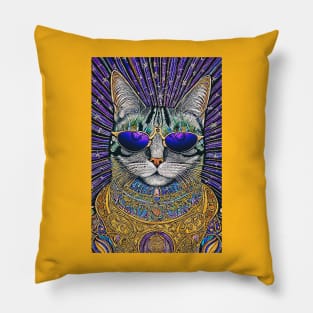 Cosmos Cat Wearing Sunglasses- Orion! Pillow