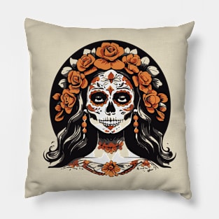 santa muerte face Pillow