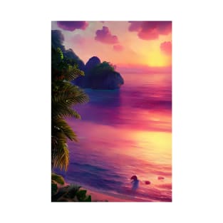 Tropical Landscape Sea claude Monet - Water T-Shirt