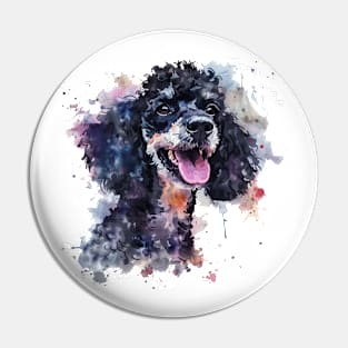 Poodle Pop Art Water Colors for Dog Lovers Pin