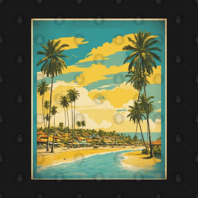 Porto de Galinhas Pernambuco Brazil Vintage Tourism Travel Poster by TravelersGems