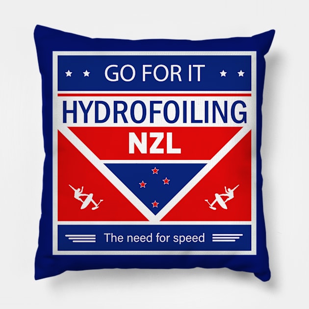 Hydrofoiling New Zealand Pillow by bluehair