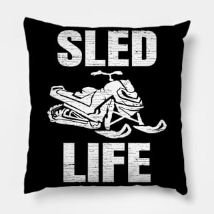 Snowmobile Sled Life Snowmobiling Pillow