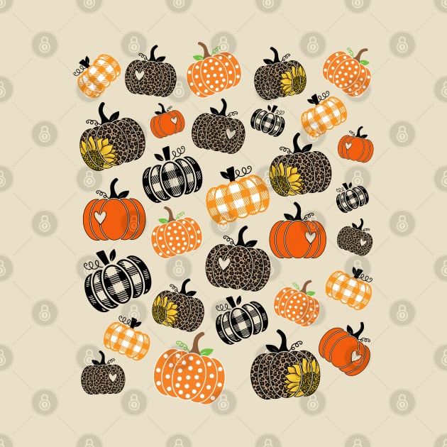 Cute and Funny Pumpkin Pattern - Halloween by Stylish Dzign