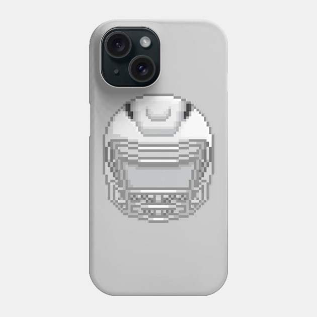 Helmet White Phone Case by PixelCarvel