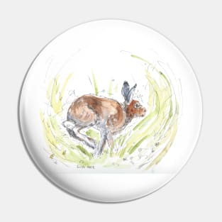 Irish hare watercolour illustration. Pin