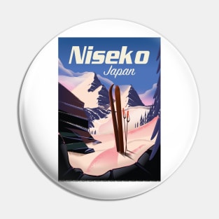 Niseko Hokkaido vintage style ski poster Pin