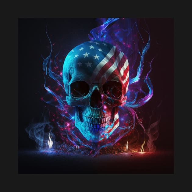 American Flag and Skull Art by Jades-Corner