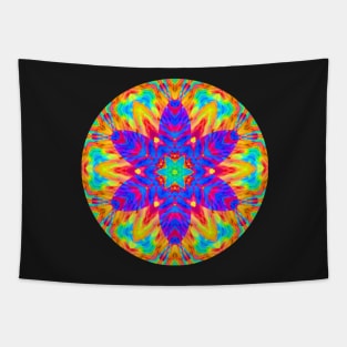 Abstract Rainbow Color Kaleidoscope Flower Tapestry