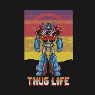 Retro Sunset Optimus Prime Thug Life Tee"- Thug life Vintage robot T-Shirt