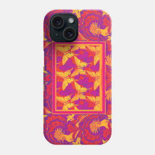 HOOPOOES ON JIMSONWEED AND BUTTERFLIES Phone Case