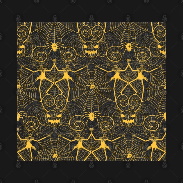 Halloween nightmare lace yellow on black by nobelbunt