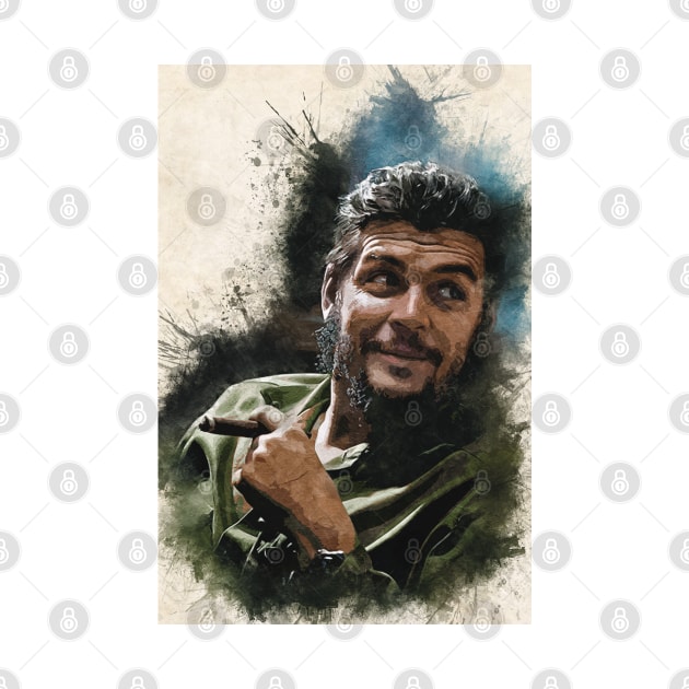 Ernesto CHE Guevara Abstract Watercolor Aesthetic Tasteful Portrait by Naumovski