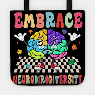 Embrace Neurodiversity Brain Autism Awareness Month Tote