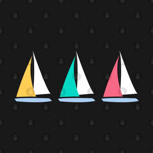 Discover Colorful Summer Sailboats - Sailboat - T-Shirt