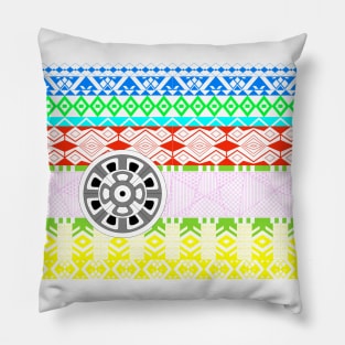 mayan pattern glitch ecopop Pillow