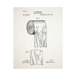 Toilet Paper Patent Poster Ivory Paper Background T-Shirt