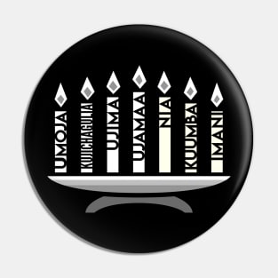 Festive Kwanzaa Candles Holiday (white) Pin