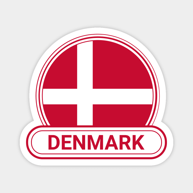 Denmark Country Badge - Denmark Flag Magnet by Yesteeyear