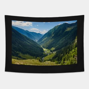 Mountain valley in a summer day Tapestry