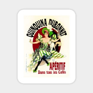 QUINQUINA DUBONNET Aperitif Liqueur by Jules Cheret Vintage French Magnet