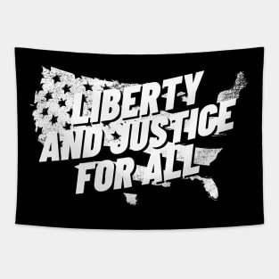 Liberty and Justice for all July 4th T shirt Tapestry