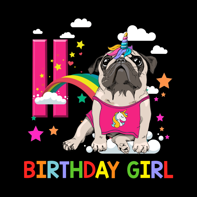 Pug Birthday - 11 Years Old Unicorn Pugicorn Party by martinyualiso