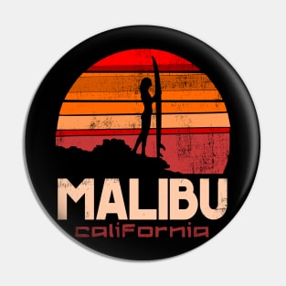 Malibu california surf beach girl sunset Pin