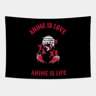 Anime is Love, Anime is Life (White) Tapestry