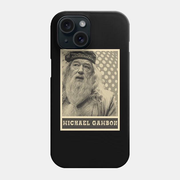 brown cream michael-gambon Phone Case by oeyadrawingshop